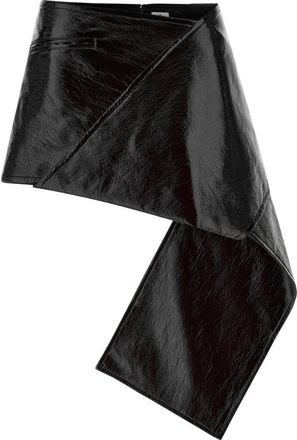Courr&egrave;ges Fold Vinyl Mini Skirt - Dames - Korte rokken - Zwart - XS - Katoen - Rokken