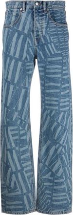 Alexander Wang Straight Jeans - Dames - Regular Fit Jeans - Blauw - W28 - Katoen - Jeans