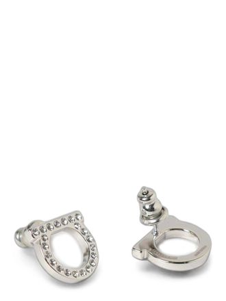 Ferragamo Gancini Crystals Earrings - Silver