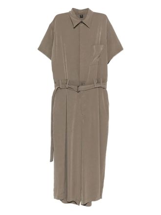 Yohji Yamamoto belted pocket jumpsuit - Neutrals
