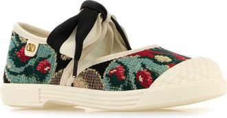 Valentino Garavani Womens Embroidered Canvas Bay By Slip Ons Nerofiorimulticolorivoryivory Sneaker