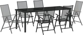 vidaXL vidaXL Garden Dining Set Folding 7 pcs Anthracite Steel