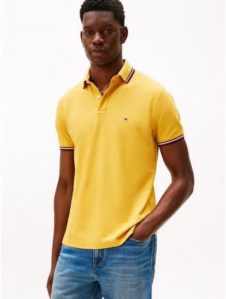 Tommy Hilfiger Mens Regular Fit Tommy Wicking Polo - Yellow - XXXL