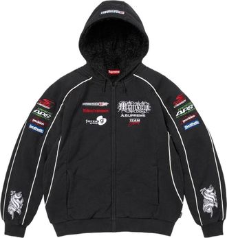 SUPREME FW26 Racing Lined Zip Up Hooded Sweatshirt Black SUP-FW26-040-BLK