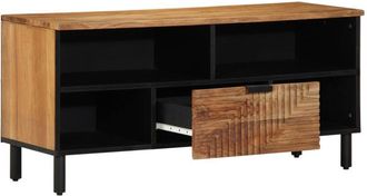 vidaXL Vidaxl - Armario de tv Marrón 100 x 33.5 x 46 cm Madera maciza de Acacia
