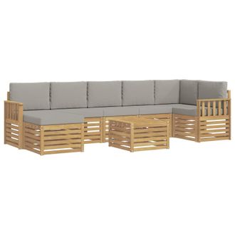 vidaXL Conjunto De Sof&aacute;s De Exterior 7 Pcs Blanco Y Gris Claro Vidaxl