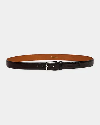 Santoni Adjustable Leather Belt