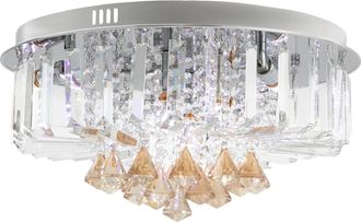 OEM L&aacute;mpara De Ara&ntilde;a, De Lujo Contempor&aacute;nea, De Cristal, Redonda, Con Luz Led, 50 Cm De Di&aacute;metro