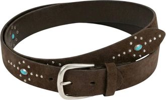 Alberto Luti Cintura con borchie e turchesi - - Accessories - unisex - Marrone - 115 CM
