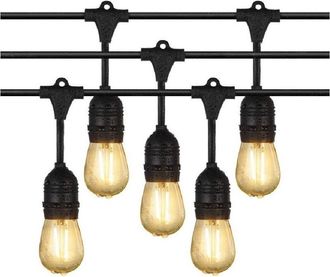 Trade Shop Trade Shop Traesio - Trade Shop - Catena Luminosa Esterno Ip44 Cordoniera Portalampada A Cascata 10xe27 11mt St-ap - Negro