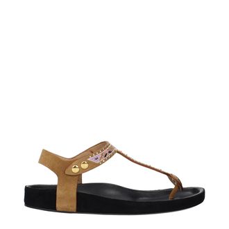 Isabel Marant Beige Leather Flip-Flop Womens Sandals