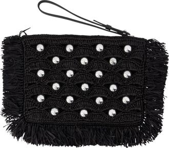 Paco Rabanne Raffia Clutch - Dames - Clutches - Zwart - ONE Size - Tassen