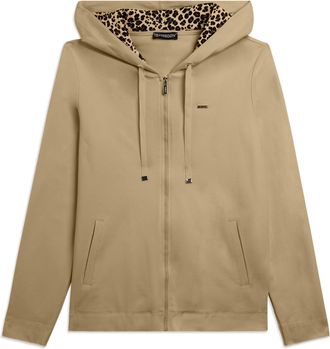 Freddy Felpa con Zip e Cappuccio Fodera Animalier