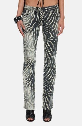 Jaded London Leona Cooper Bootcut Jeans in Zebra at Nordstrom, Size 32