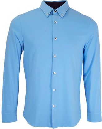 Lords of Harlech Sawyer Knit Button-Up Shirt in Blue at Nordstrom, Size Xx-Large
