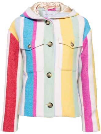 Mira Mikati Giacca a righe con cappuccio - Bianco
