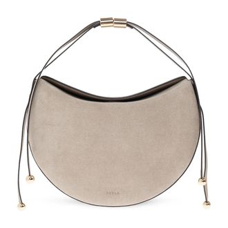 Furla Moonstone Medium Schoudertas - Dames - Tassen - Grijs - Maat: ONE Size Leer
