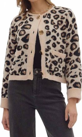 Entro Luxe Knit Cardigan In Leopard