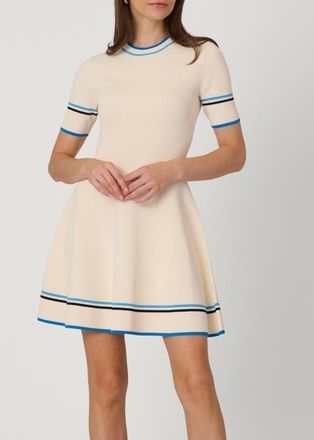 Shoshanna Contrast Border Knit Kate Dress in Ivory at Nordstrom, Size X-Large