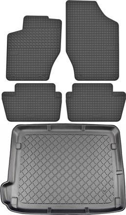 OEM Juego De Alfombrillas De Goma Para Coche Y Alfombrilla Para Maletero Para Citro&euml;n C4 Ii Hatchback (10/2010-03/2018)