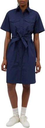 A.P.C. Short-Sleeve Shirt Dress - Dames - Shirt Kleedjes - Blauw - XS - Katoen - Kleedjes