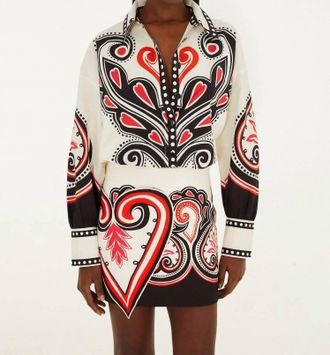 Farm Rio Graphic Ainika Skirt In White