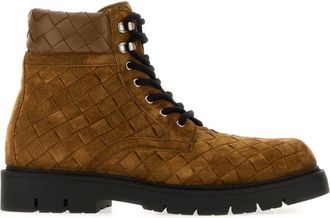 Bottega Veneta Light Brown Woven Haddock Boots