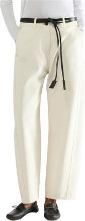 Liviana Conti Corno Denim Jeans - Dames - Straight fit broeken - Wit - M - Denim - Broeken