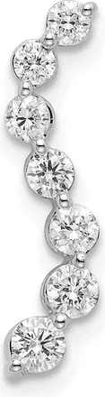 Diamond2Deal 14K White Gold Lab Grown Diamond 7-Stone Journey Pendant (0.36ct, VS, G-H)