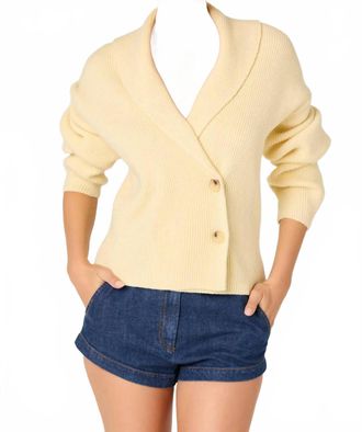 Astr Ayleen Cardigan In Butter Yellow