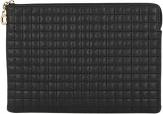 Celine Pre-owned Clutches, female, Black, Size: ONE SIZE Pre-owned Vintage Leather Clutch