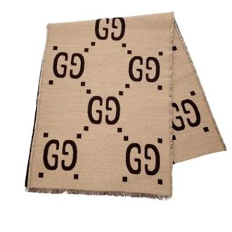 Gucci Pre-owned Scarves, unisex, Beige, Size: ONE SIZE Pre-owned Vintage Scarf