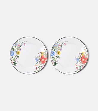 Gucci Set di 2 piatti piani Gucci Flora in porcellana