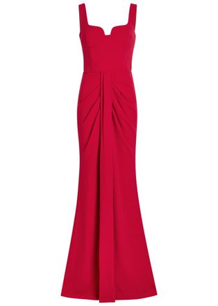 Rebecca Vallance Zarya Gathered Crepe Gown - Red - 10 (UK10 / S)