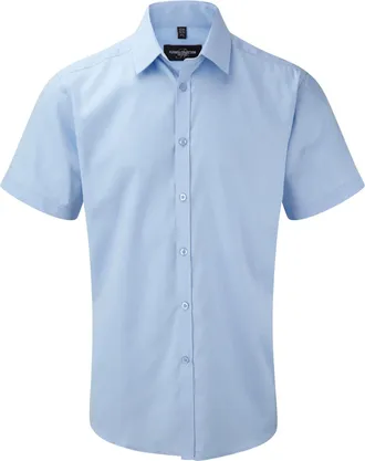 Russell Athletic Russell Herenshirt met korte mouwen Visgraatwerk Shirt (Lichtblauw)
