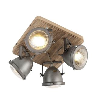 QAZQA Foco acero gris