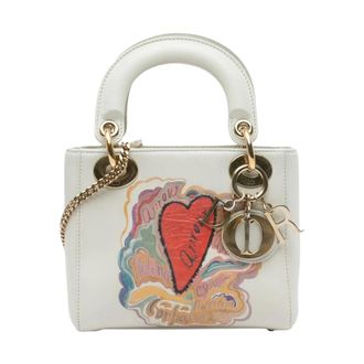 Dior Pre-owned Dioramour Mini Lady Satchel - Dames - Pre-owned - Wit - Maat: ONE Size Leer
