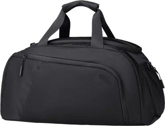 Generic 30L Mens Travel Duffel Bag Multi-Pocket Luggage Tote with Shoe Compartment,Compatible For Camping, Gym and Trips(Elegant black)