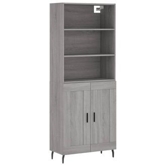Berkfield Home Highboard Grey Sonoma 69.5x34x180 cm Engineered Wood