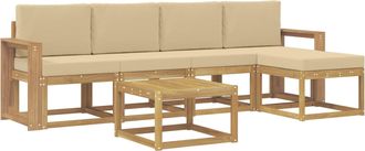 vidaXL Conjunto De Sof&aacute;s De Exterior 6 Uds. Y Beige Vidaxl