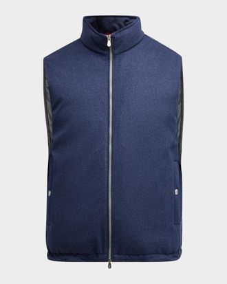 Brunello Cucinelli Men & apos;s Wool Padded Full-Zip Vest