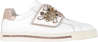 Rene Caovilla Ren&eacute; Caovilla Sieraden-Versierde Sneakers in Witte Leer