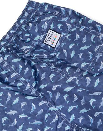 Fedeli Kids Graphic-Print Drawstring-Waistband Swim Shorts Ss24 B