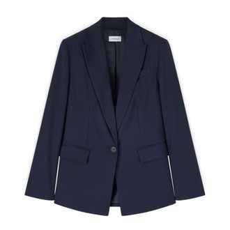 Motivi Enkelrijige cady blazer - Dames - Jassen - Blauw - Maat: L Leer
