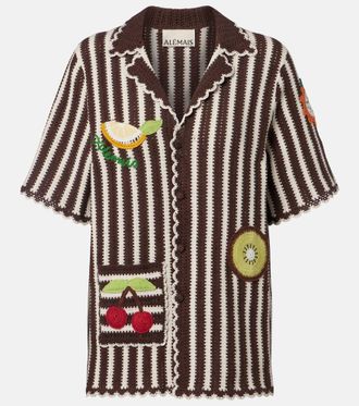 Alemais Al&eacute;mais Sundae crochet cotton bowling shirt