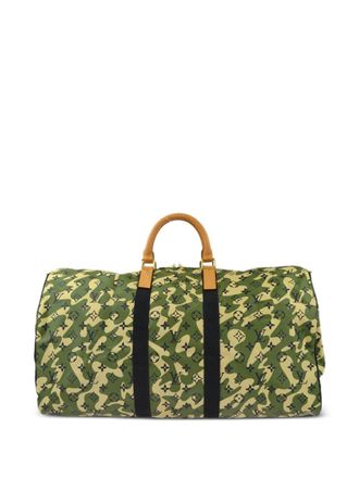 Louis Vuitton x Takashi Murakami 2008 Keepall 55 Bandoulière reistas - Groen