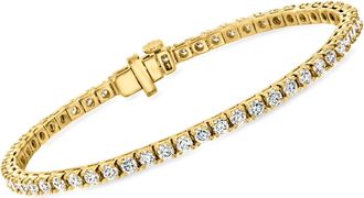 Ross-Simons Lab-Grown Diamond Tennis Bracelet in 18kt Gold Over Sterling