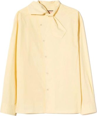 Plan C Plan C, Overhemden, Dames, Geel, S, Blouse met sjaalkraag