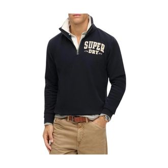 Superdry Felpa in cotone con stampa a maniche lunghe - - Sweatshirts & Hoodies - Uomo - Blu - M