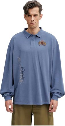 Martine Rose Tops, Heren, Blauw, L, Katoen, Longsleeve Polo
